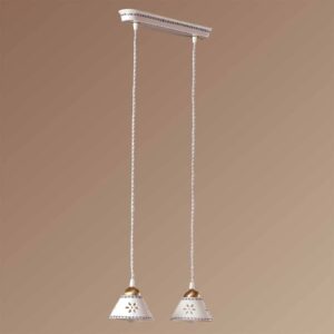 Svítidlo Ceramiche bílá/modrá/starožitná mosaz keramika/kov