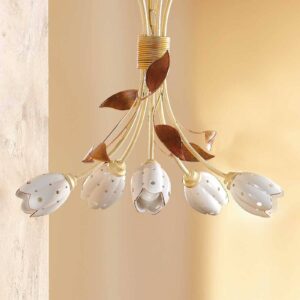 Svítidlo Ceramiche krémová/bílá/hnědá keramika/kov