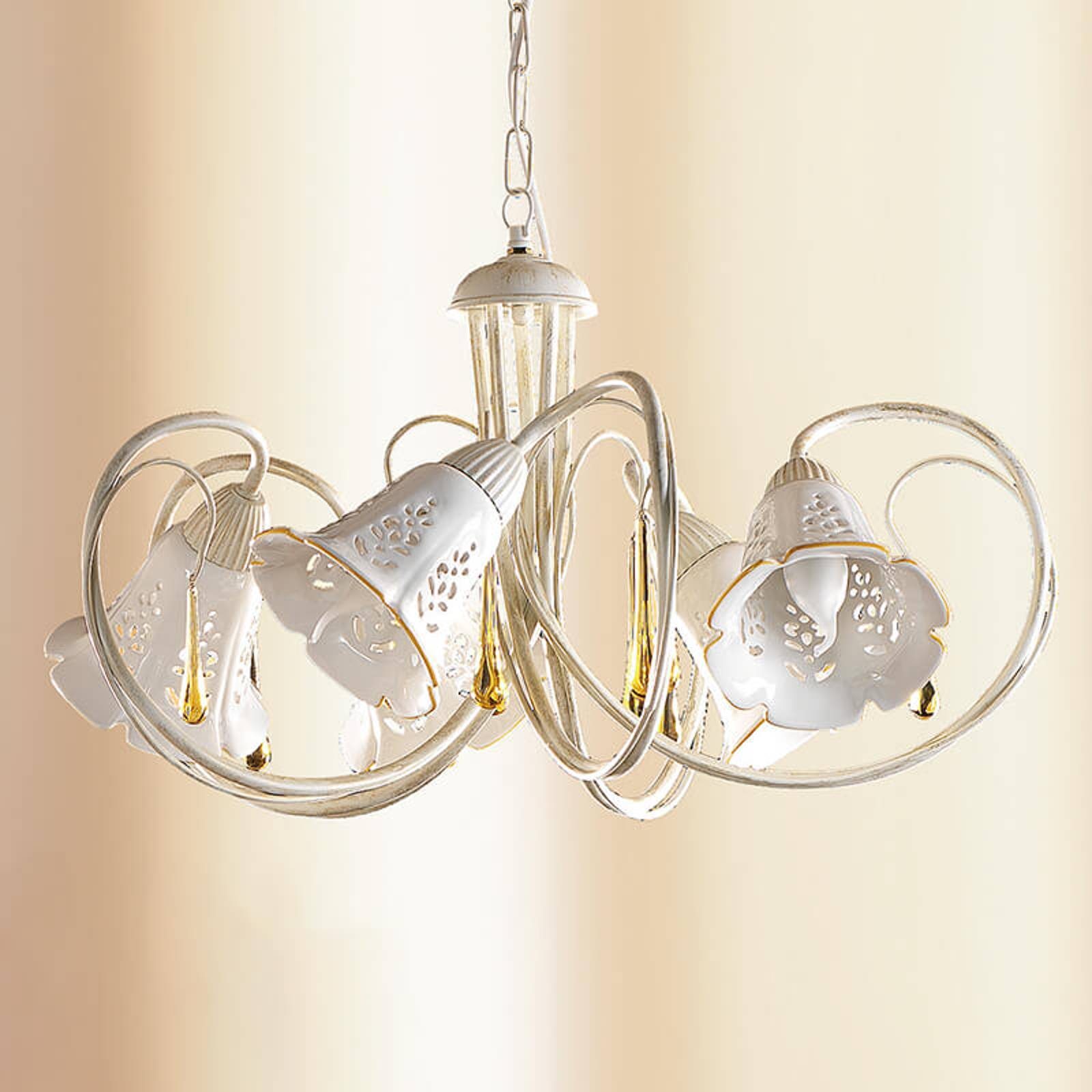 Svítidlo Ceramiche krémová/bílá/zlatá keramika/kov/sklo