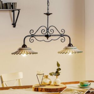 Svítidlo Ceramiche bílá/starožitná mosaz/zelená keramika/kov