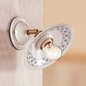 Svítidlo Ceramiche bílá/modrá/starožitná mosaz keramika/kov