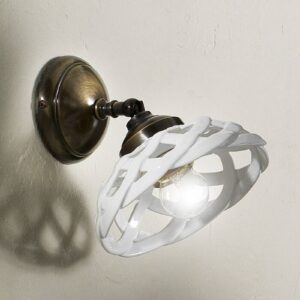 Svítidlo Ceramiche antická mosaz/bílá kovový odlitek/keramika