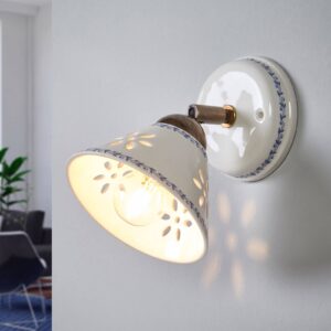 Svítidlo Ceramiche bílá/modrá/starožitná mosaz keramika/kov