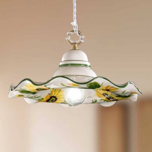 Svítidlo Ceramiche bílá/žlutá/zelená keramika/hedvábí