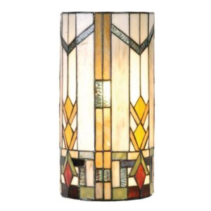 Svítidlo Clayre&Eef krémová/zelená sklo/kov