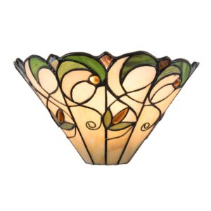 Svítidlo Clayre&Eef krémová/zelená sklo/polyresin