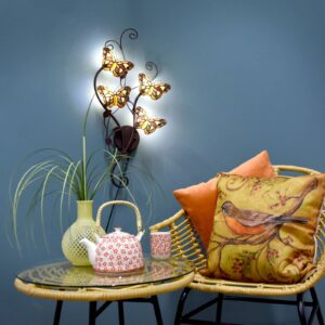 Svítidlo Clayre&Eef tmavě hnědá/rozmanitá kov/sklo