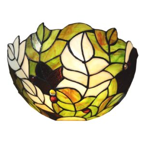 Svítidlo Clayre&Eef zelená/bílá/hnědá sklo