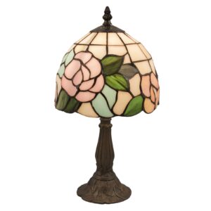 Svítidlo Clayre&Eef krémová/zelená/růžová sklo/polyresin