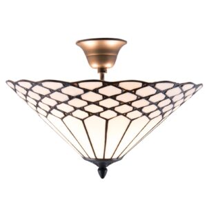 Svítidlo Clayre&Eef černá/bílá sklo/železo