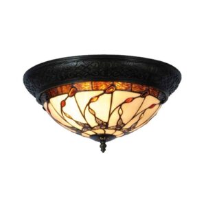 Svítidlo Clayre&Eef krémová/hnědá/antická sklo/kov