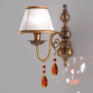 Svítidlo Cremasco mosaz brynýrovaná satinovaná/jantar kov/textil