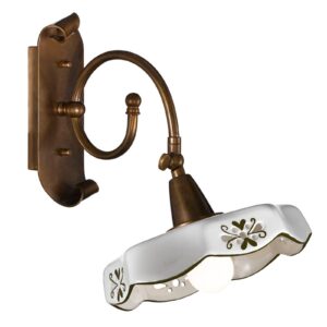 Svítidlo Cremasco mosaz brynýrovaná/bílá mosaz/keramika