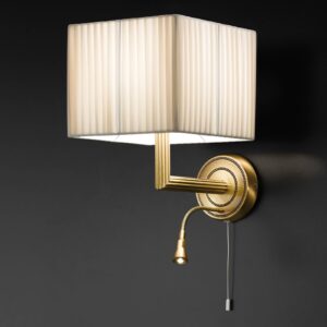 Svítidlo Cremasco mosaz brynýrovaná satinovaná/slonovina kov/plisé