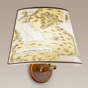 Svítidlo Cremasco krémová/hnědá látka/dřevo