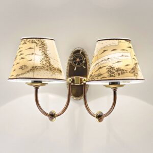 Svítidlo Cremasco mosaz brynýrovaná/krémová mosaz/textil