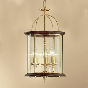 Svítidlo Cremasco čirá/zlatá/hnědá sklo/kov/dřevo