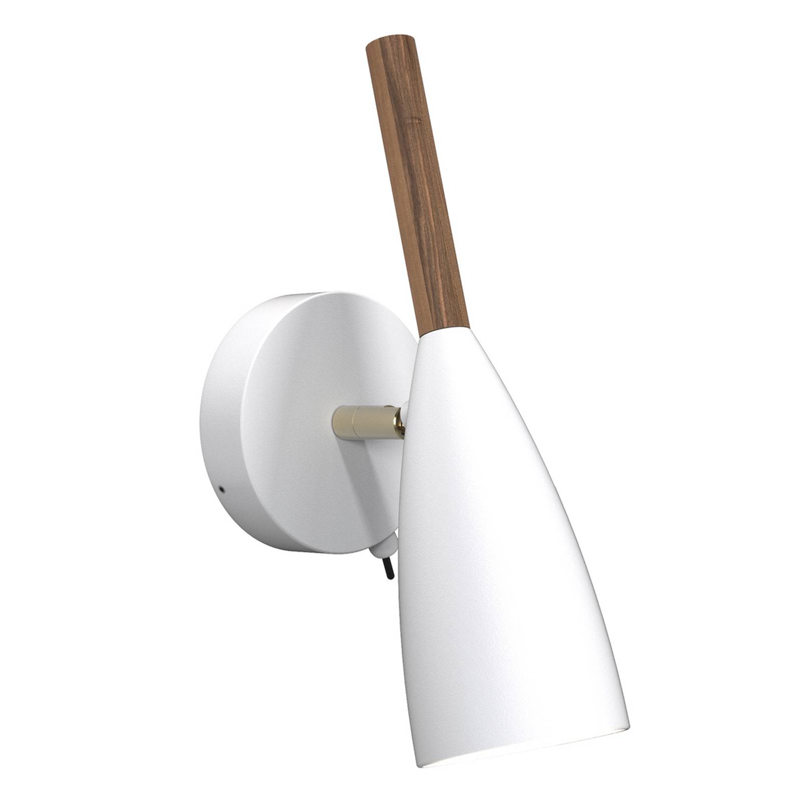 DFTP by Nordlux Nástěnné svítidlo Pure v bílé barvě s dřevěným prvkem, Obývací pokoj / jídelna, Kov, ořechové dřevo, GU10, 8W, K: 26cm - Image 4