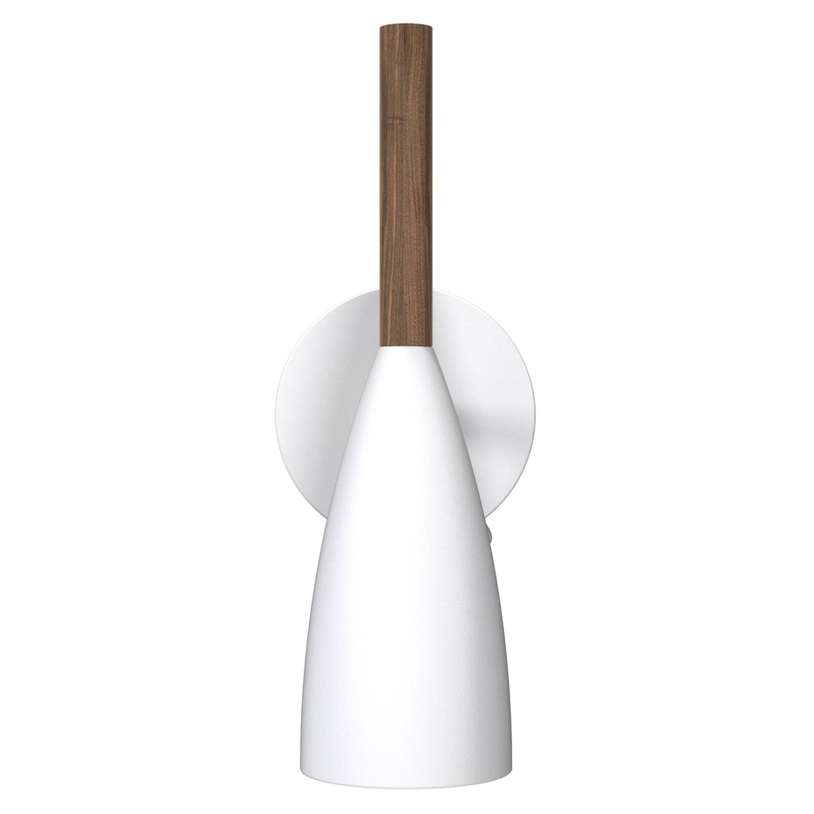DFTP by Nordlux Nástěnné svítidlo Pure v bílé barvě s dřevěným prvkem, Obývací pokoj / jídelna, Kov, ořechové dřevo, GU10, 8W, K: 26cm - Image 5