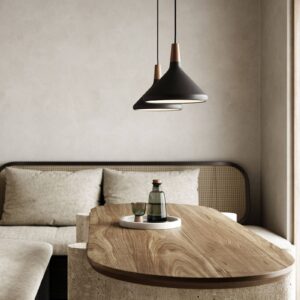 Svítidlo DFTP by Nordlux černá/tmavé dřevo kov/ořech olejovaný