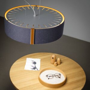 Svítidlo Domus indigo/skořice/světlé dřevo plsť/dub/akrylové sklo/kov/nerezová ocel