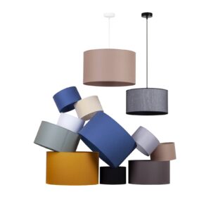 Svítidlo Duolla ecru/zlatě pruhovaná textil