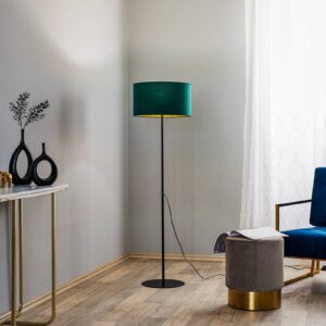 Svítidlo Duolla tmavě zelená/černá/zlatá samet/kov