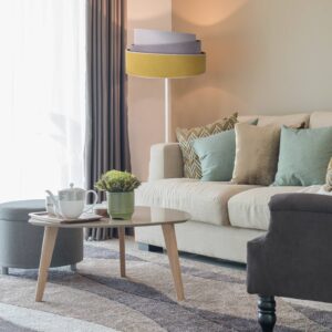 Svítidlo Duolla žlutá/šedá/světle šedá/bílá samet/kov