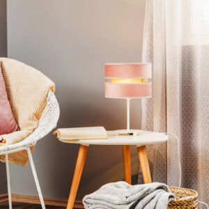 Svítidlo Duolla světle růžová/bílá/zlatá samet/kov