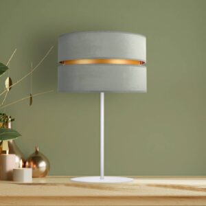 Svítidlo Duolla mátově zelená/bílá/zlatá samet/kov