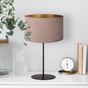 Svítidlo Duolla béžová/černá/zlatá samet/kov