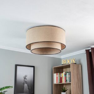 Svítidlo Duolla přírodní hnědá/černá juta/kov