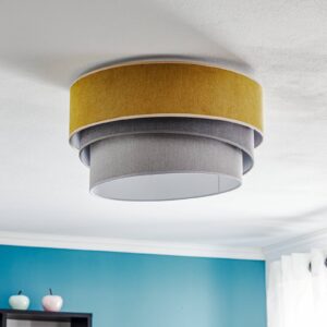 Svítidlo Duolla žlutá/šedá/světle šedá/bílá samet