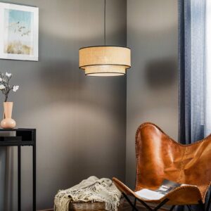 Svítidlo Duolla přírodní hnědá/černá juta/kov