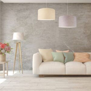 Svítidlo Duolla šedá/matně bílá textilie/PVC