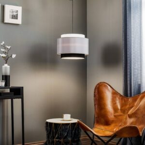 Svítidlo Duolla černá/šedá/bílá textilie/PVC