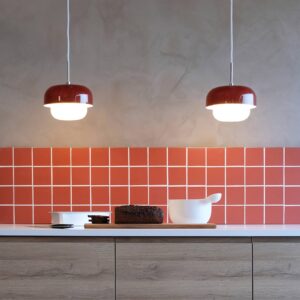 Svítidlo Dyberg Larsen tmavě červená/bílá kov/sklo