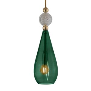 Svítidlo EBB & FLOW zlatá/čirá/zelená křišťálové sklo/sklo/kov/textil