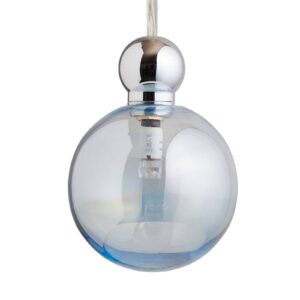 Svítidlo EBB & FLOW stříbrná/modrá sklo/kov/plast