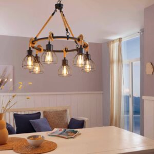 Svítidlo EGLO přírodní/černá kov/lano