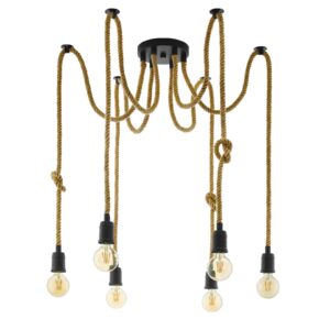 Svítidlo EGLO přírodní/černá kov/lano