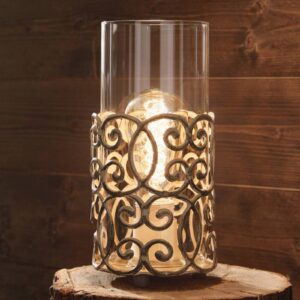 Svítidlo EGLO hnědá patinovaná/čirá ocel/sklo