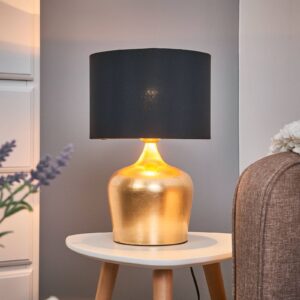 Svítidlo EGLO černá/zlatá ocel/textil