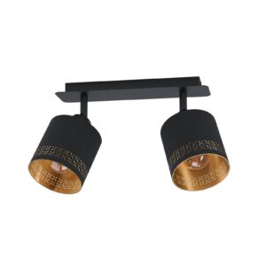 Svítidlo EGLO černá/zlatá textil/ocel