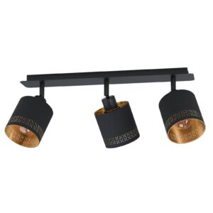 Svítidlo EGLO černá/zlatá textil/ocel