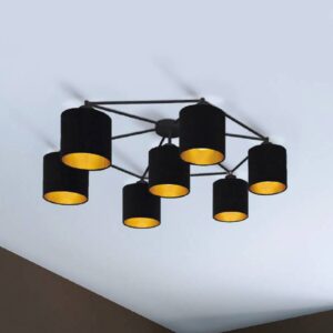 Svítidlo EGLO černá/zlatá ocel/textil