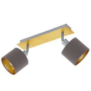 Svítidlo EGLO kartáčovaná mosaz/cappuccino/zlatá kov/textil