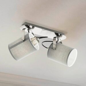 Svítidlo EGLO nikl matný/šedá textil/ocel