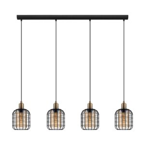 Svítidlo EGLO černá/brynýrovaná/jantar ocel/sklo pařené