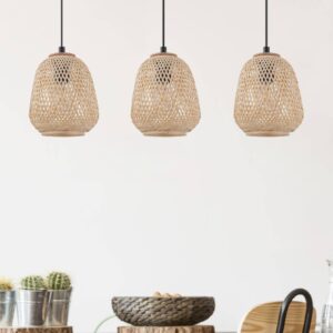 Svítidlo EGLO přírodní/černá dřevo/ocel